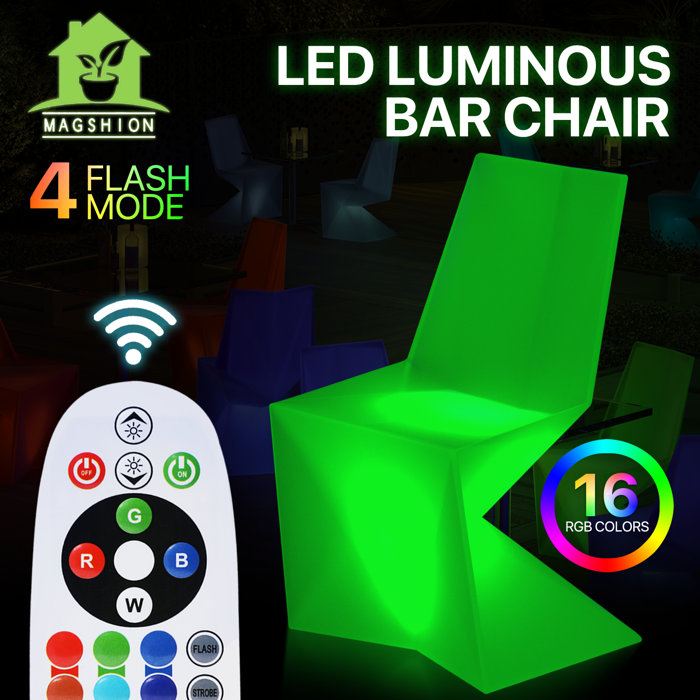 Wrought Studio Eshaal LED Light Up Chair Lighting RGB 16 Color Changing Chair w/ Remote
